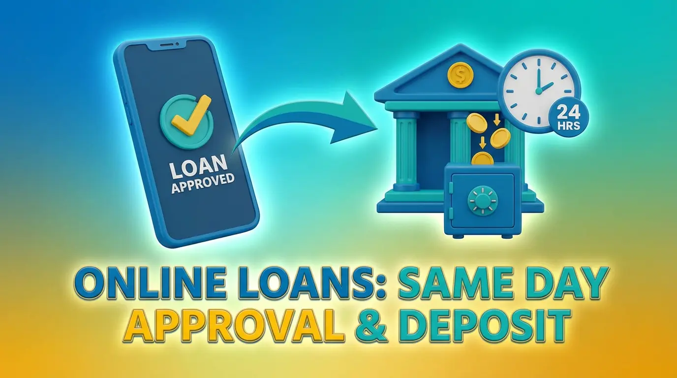 Same day online loans for bad credit from a licensed direct lender showing a mobile approval and electronic bank deposit.